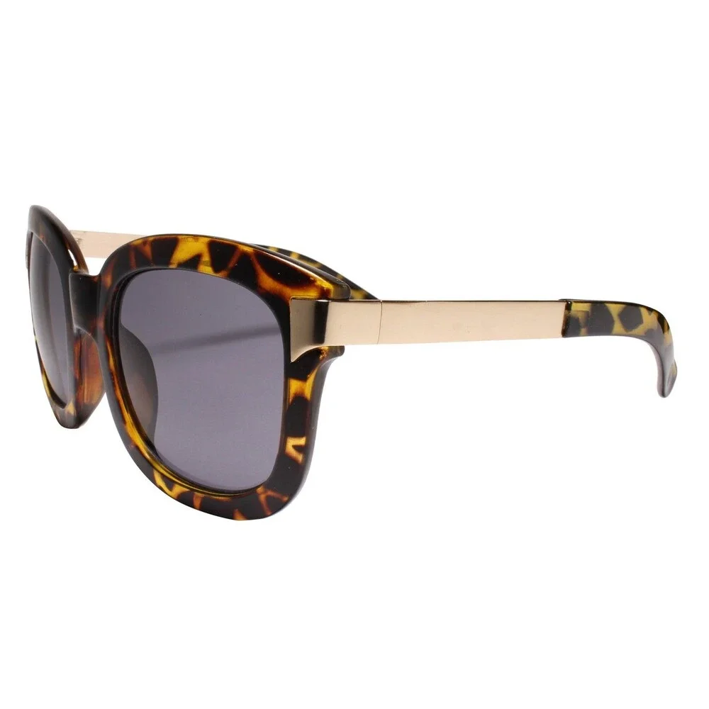 Retro  Look Bold Square Punk Rock Hip Hop Gold & Tortoise Sunglasses